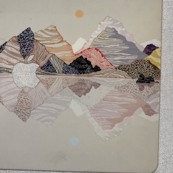 Apple Landscape Painting Laptop Matte Case Hand Draw Mountains Rubberized Cover - Picture 2 of 5